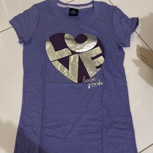 PINK Victoria's Secret Purple Silver Short Sleeve Tee